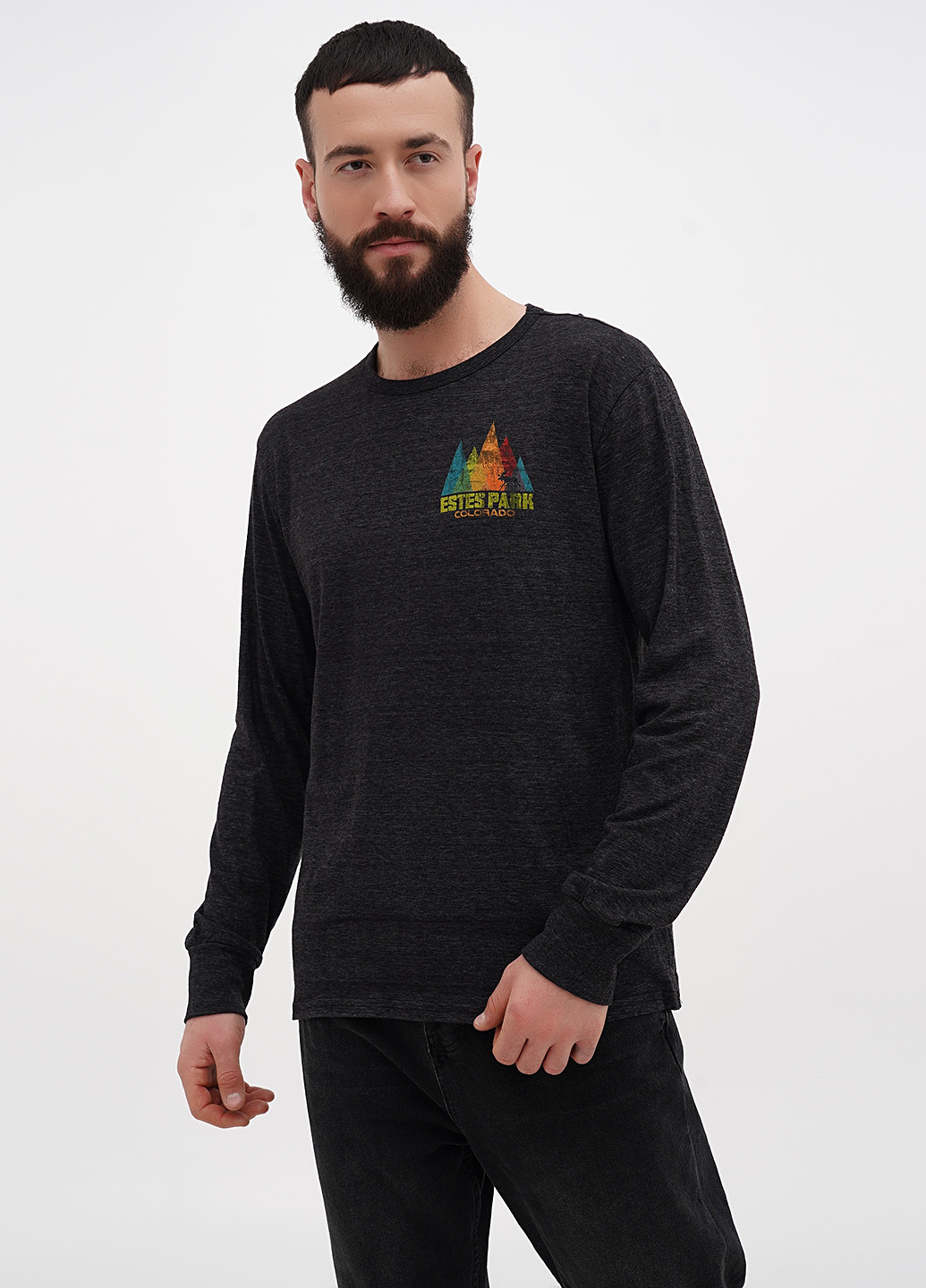 Лонгслів Blue 84 малюнок темно-сірий кежуали поліестер