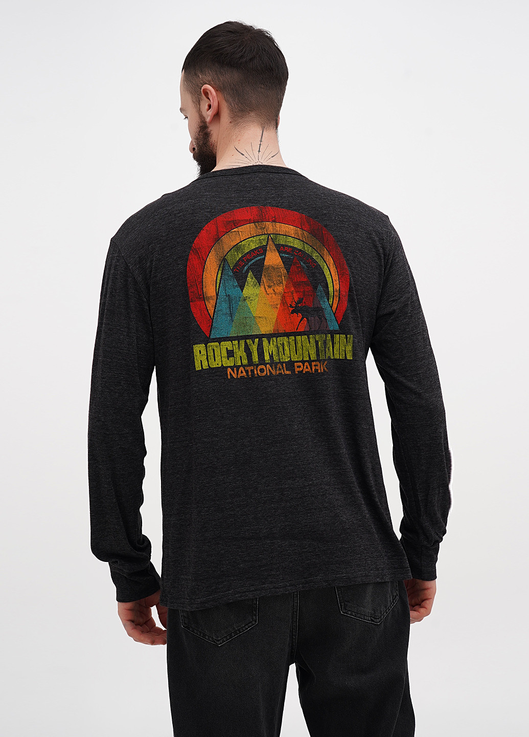 Лонгслів Blue 84 малюнок темно-сірий кежуали поліестер