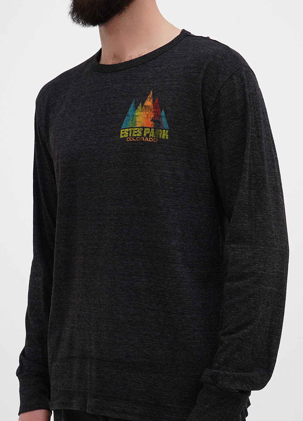 Лонгслів Blue 84 малюнок темно-сірий кежуали поліестер