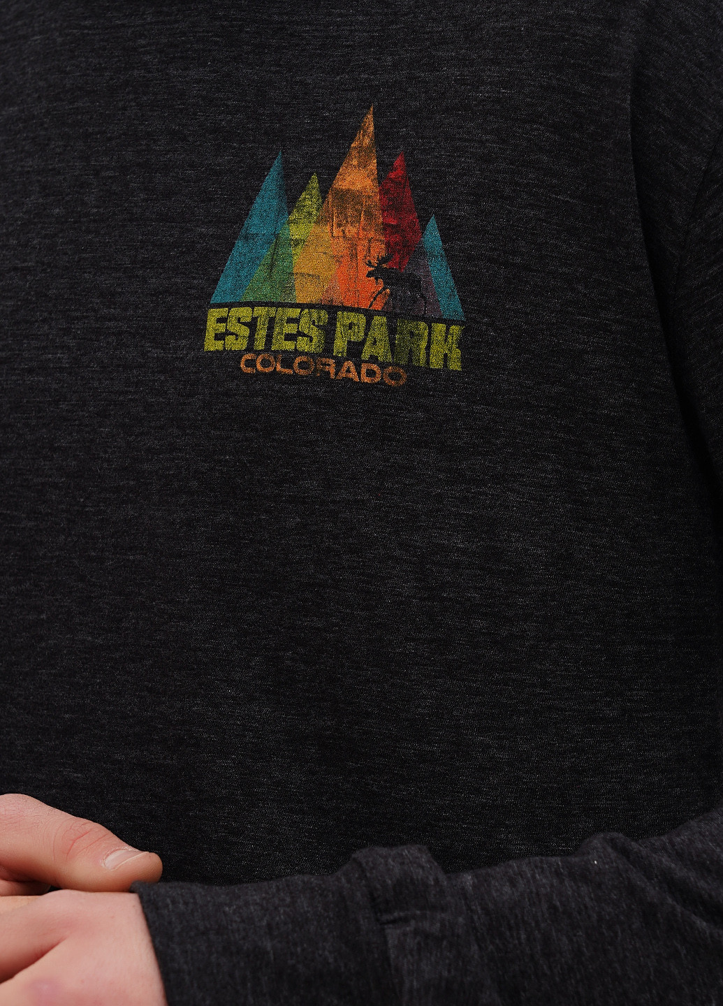 Лонгслів Blue 84 малюнок темно-сірий кежуали поліестер