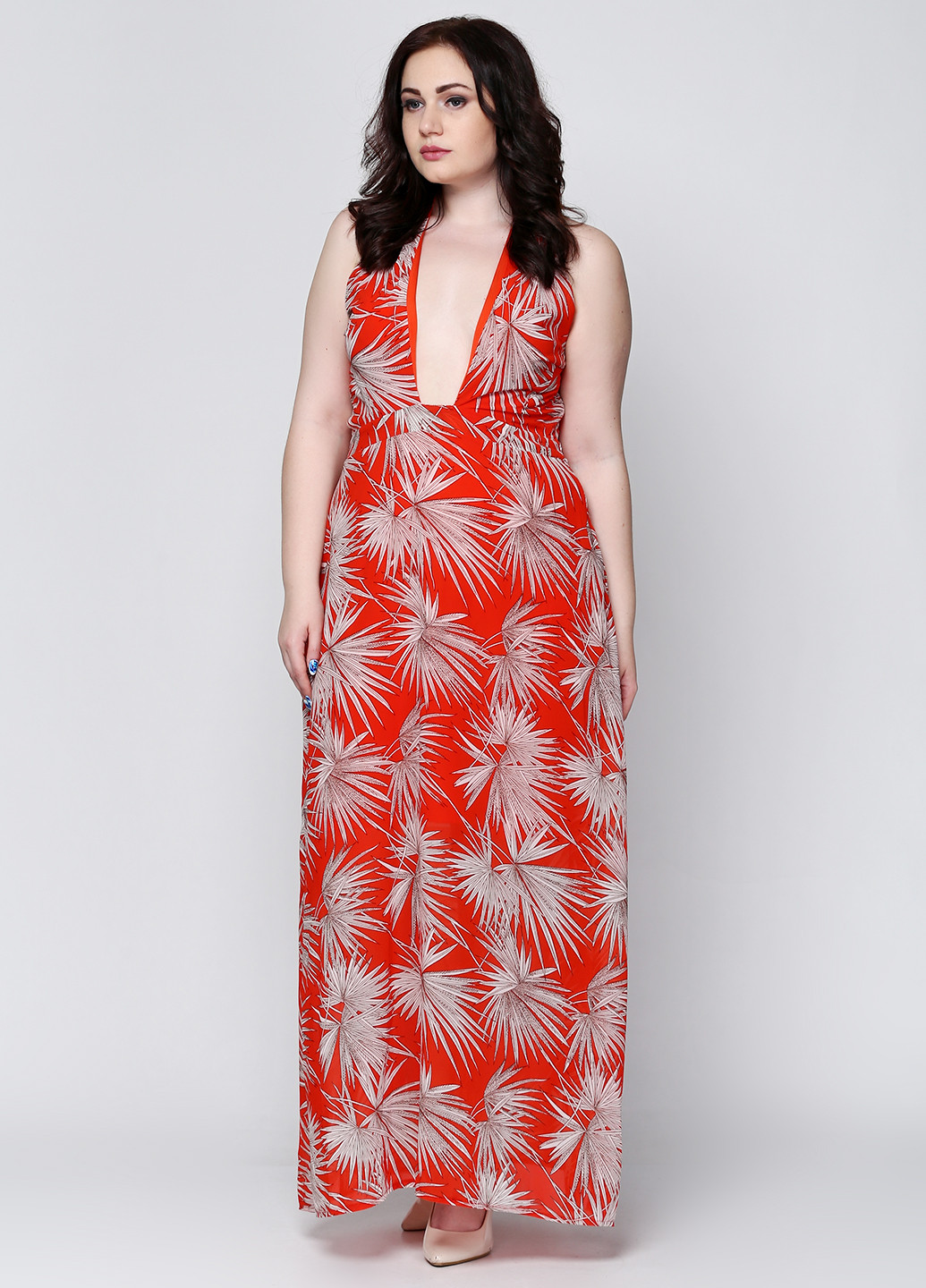 Оранжевое кэжуал платье Parisian Collection с цветочным принтом