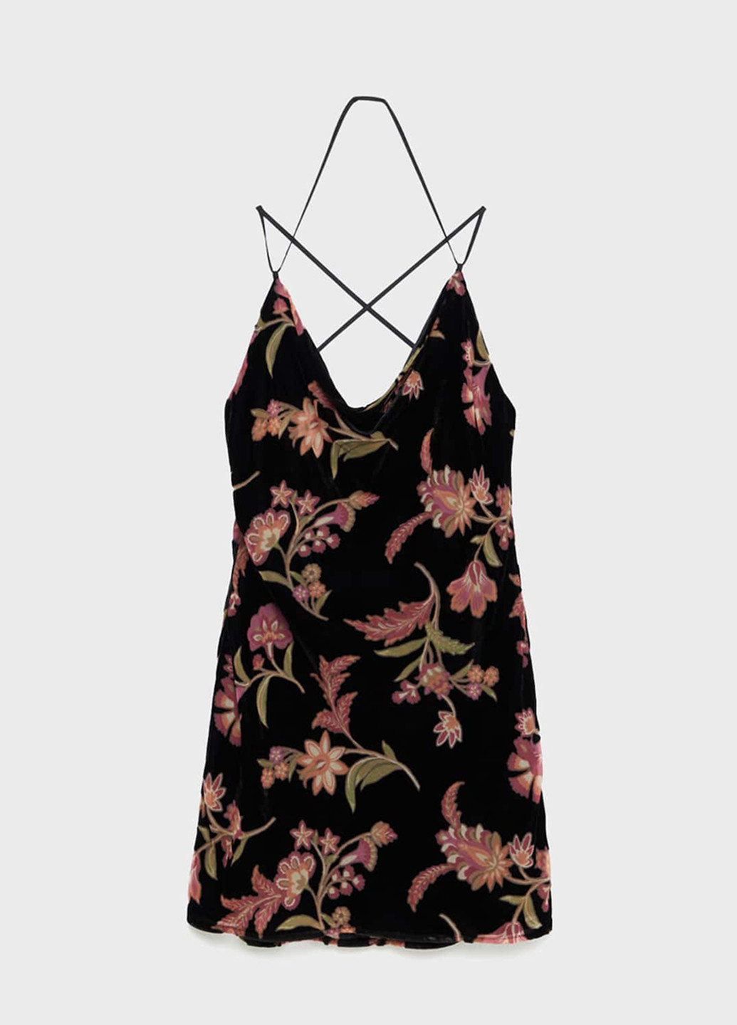 Черное кэжуал платье с открытыми плечами, с открытой спиной Stradivarius с цветочным принтом