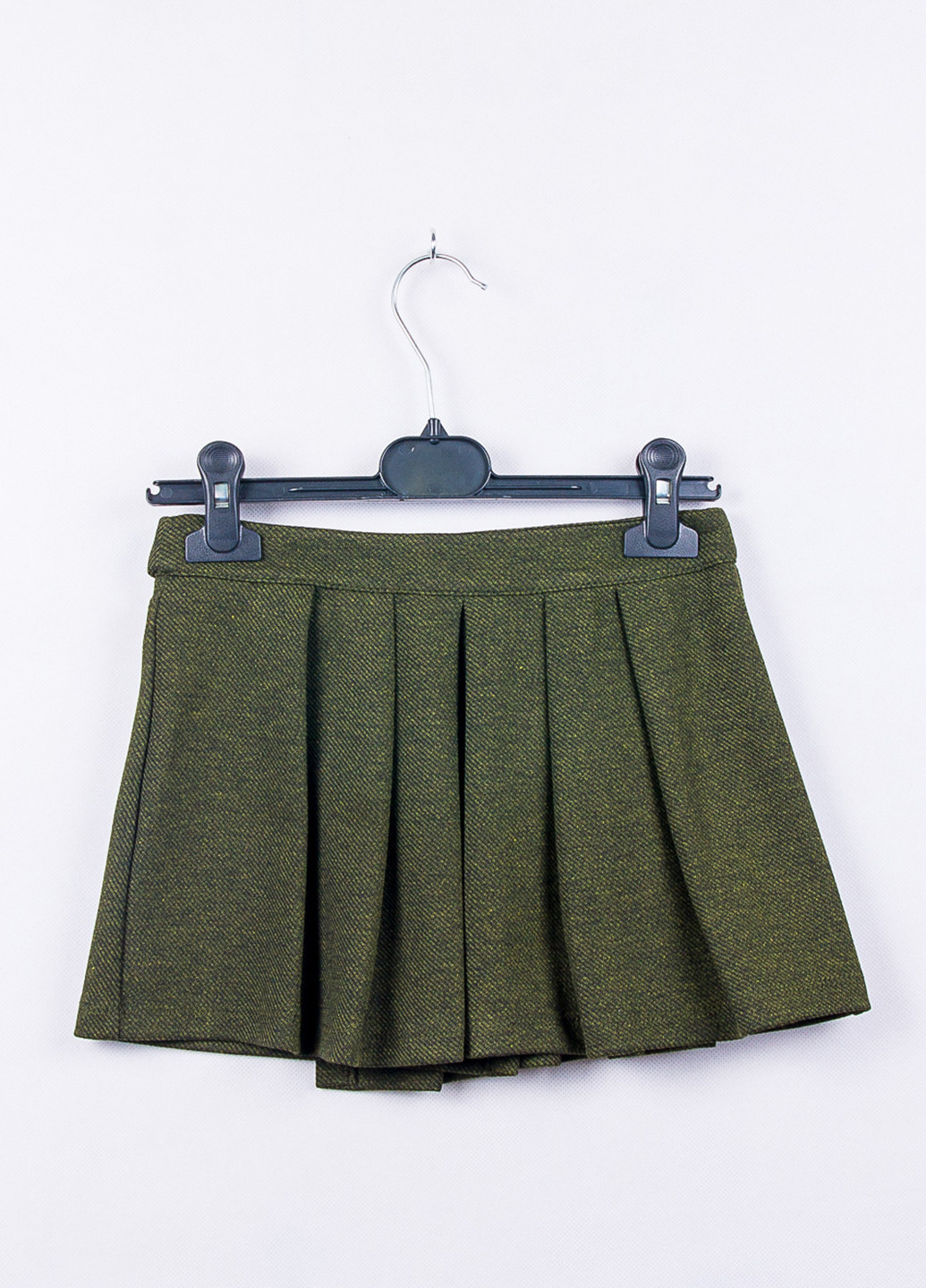 Оливковая (хаки) кэжуал однотонная юбка Zara клешированная
