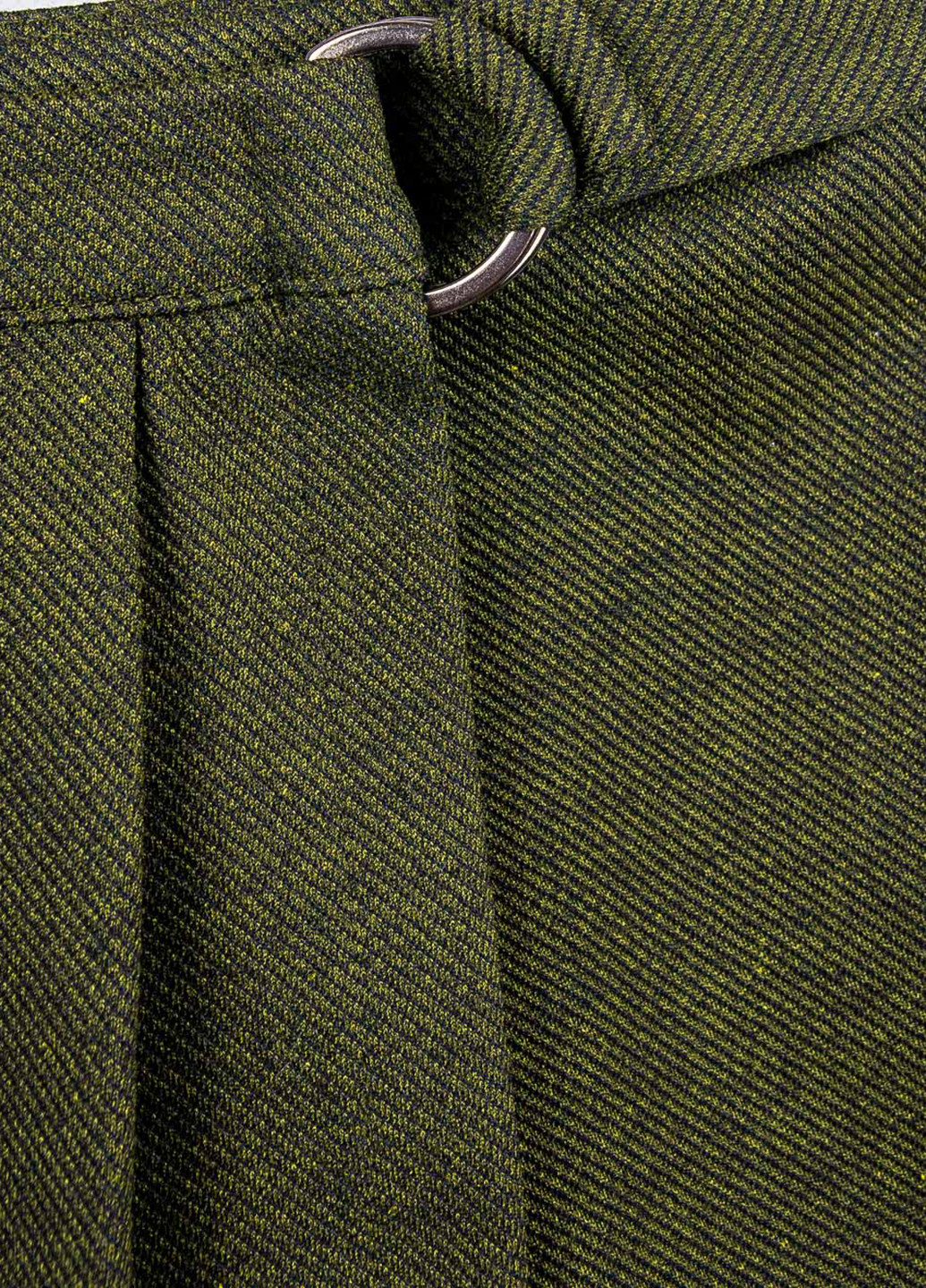 Оливковая (хаки) кэжуал однотонная юбка Zara клешированная