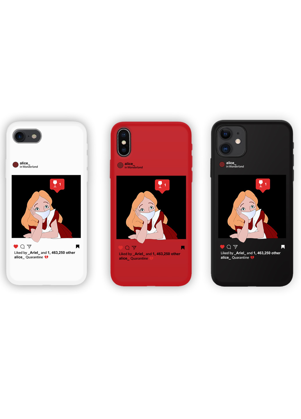 Чохол силіконовий Apple Iphone X Аліса в масці Дісней Карантин (Disney Quarantine) (6129-1419) MobiPrint (219776186)