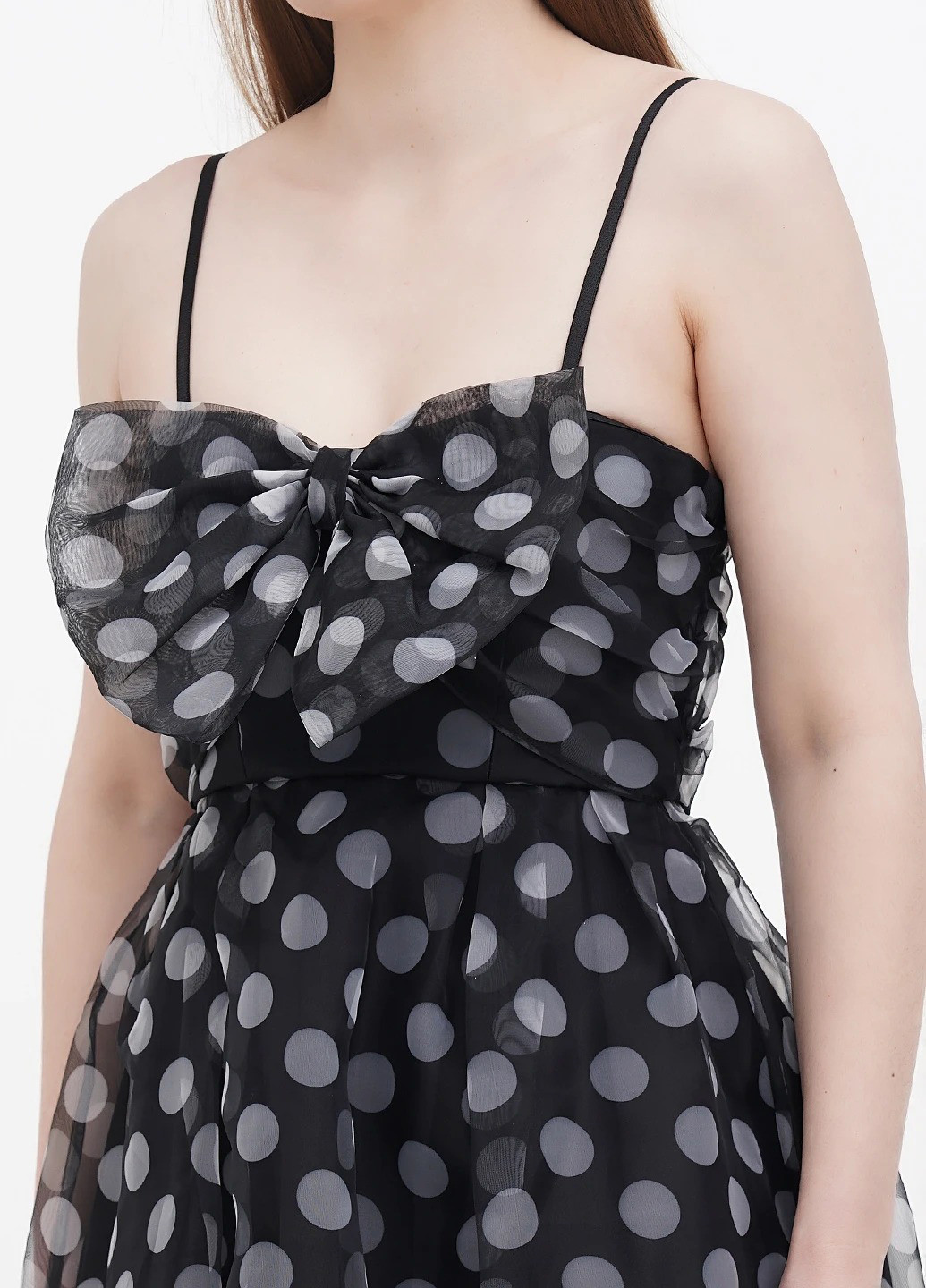 Чорна коктейльна, кежуал сукня дзвін Motivi в горошок