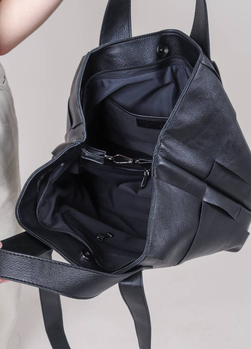 Вместительная сумка-шоппер "Элис" с широкими ручками ROMASHKA, Черный, 5221 Ромашка (224054763)