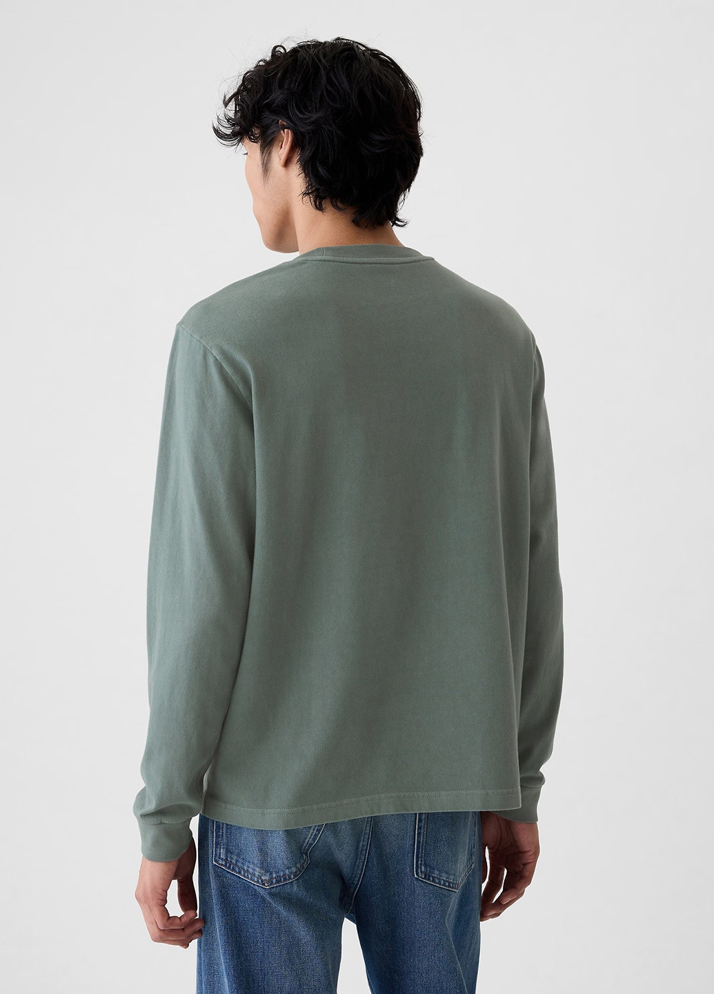 Зеленый демисезонный кэжуал лонгслив Gap однотонный