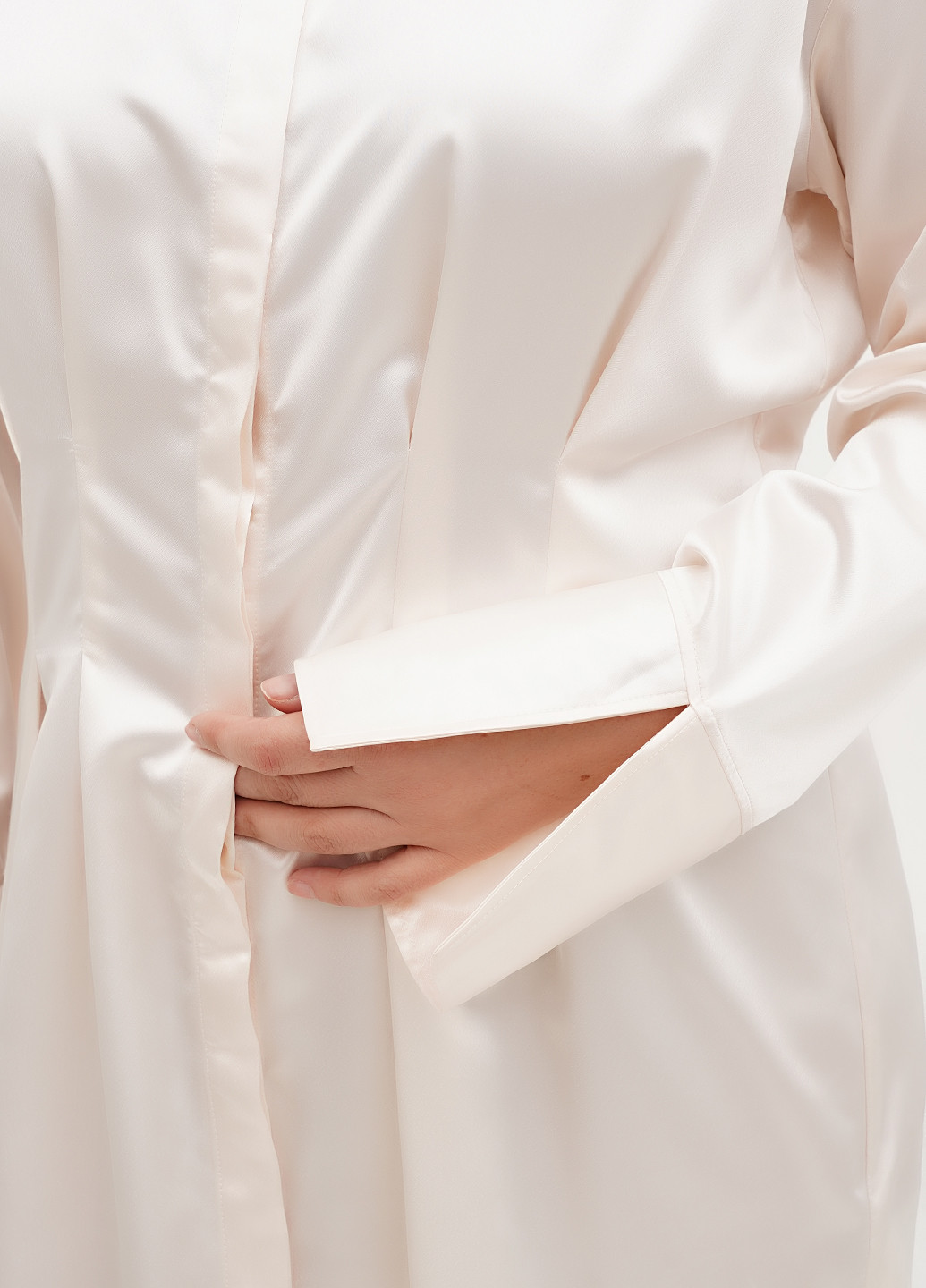 Кремовое кэжуал платье рубашка H&M однотонное