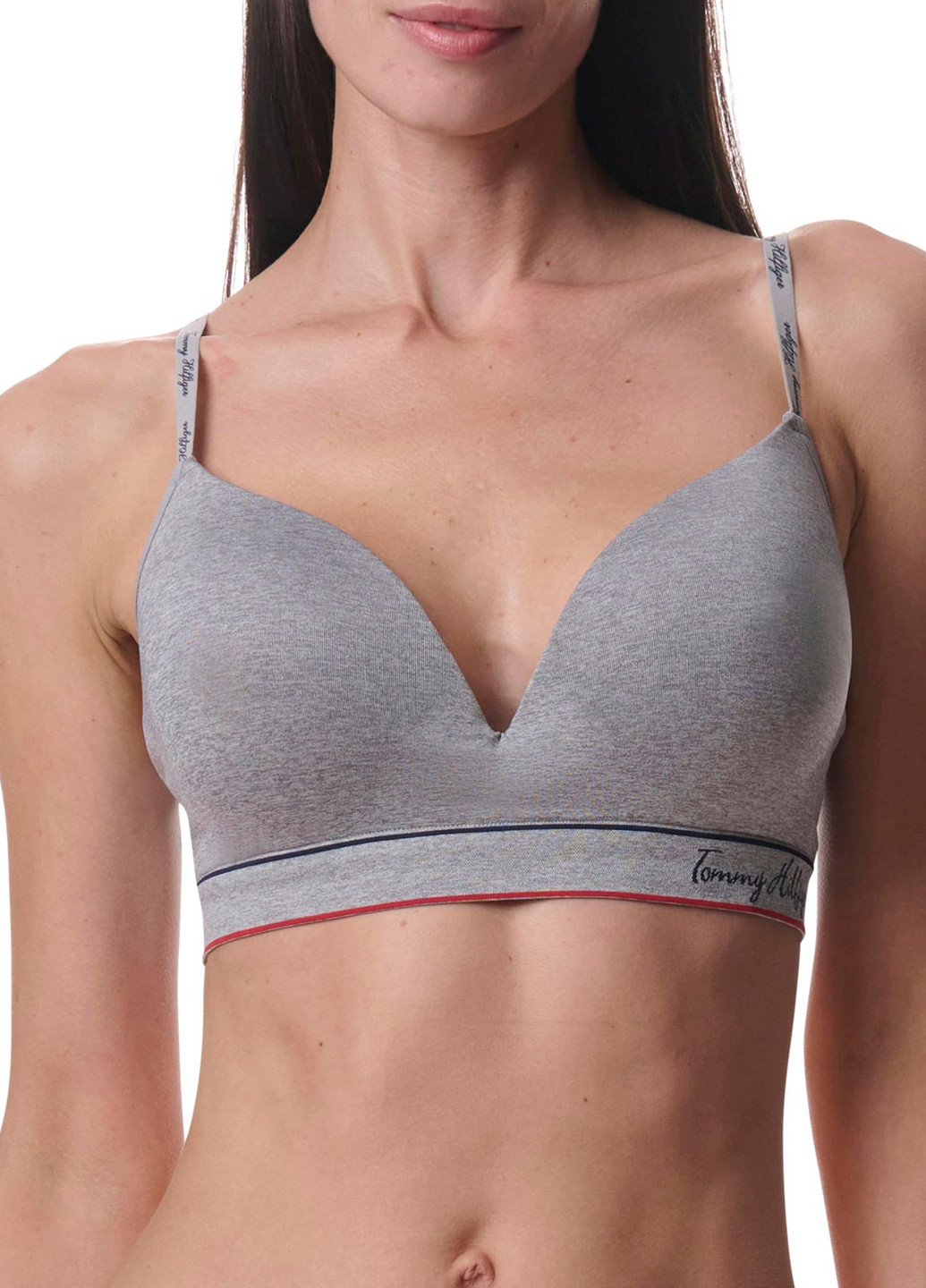 Серый бралетт бюстгальтер Tommy Hilfiger без косточек нейлон