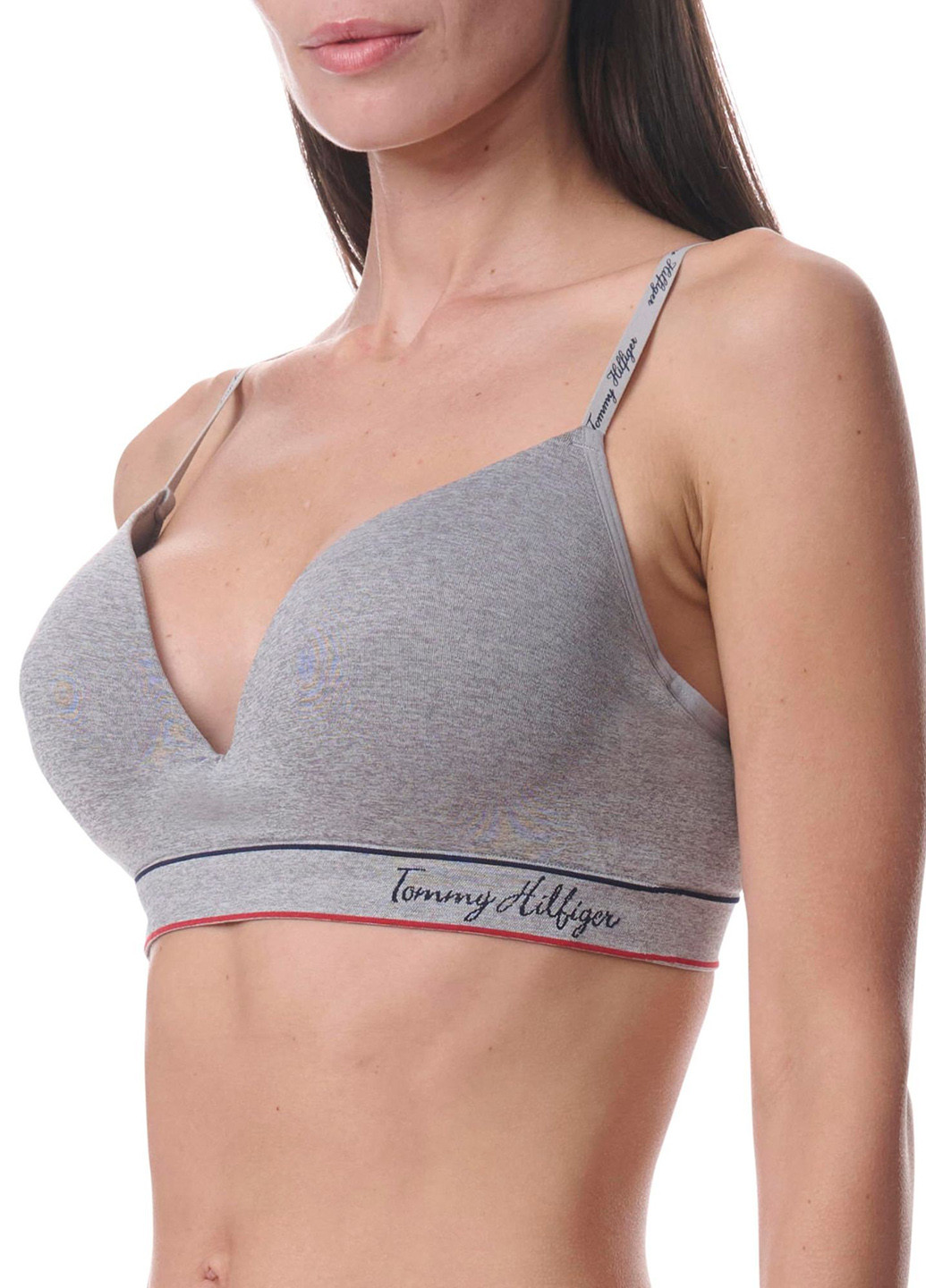 Серый бралетт бюстгальтер Tommy Hilfiger без косточек нейлон