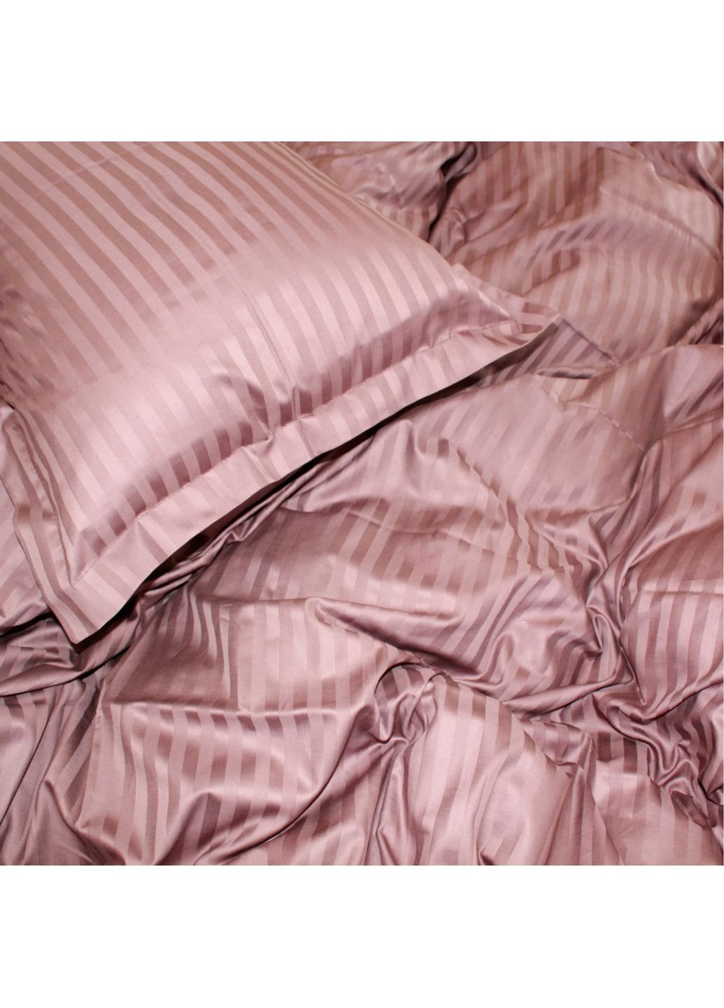 Постільна білизна Satin Stripe 30-0006 Dark Brown 2х143х210 (2200005249482) Mirson (254073120)