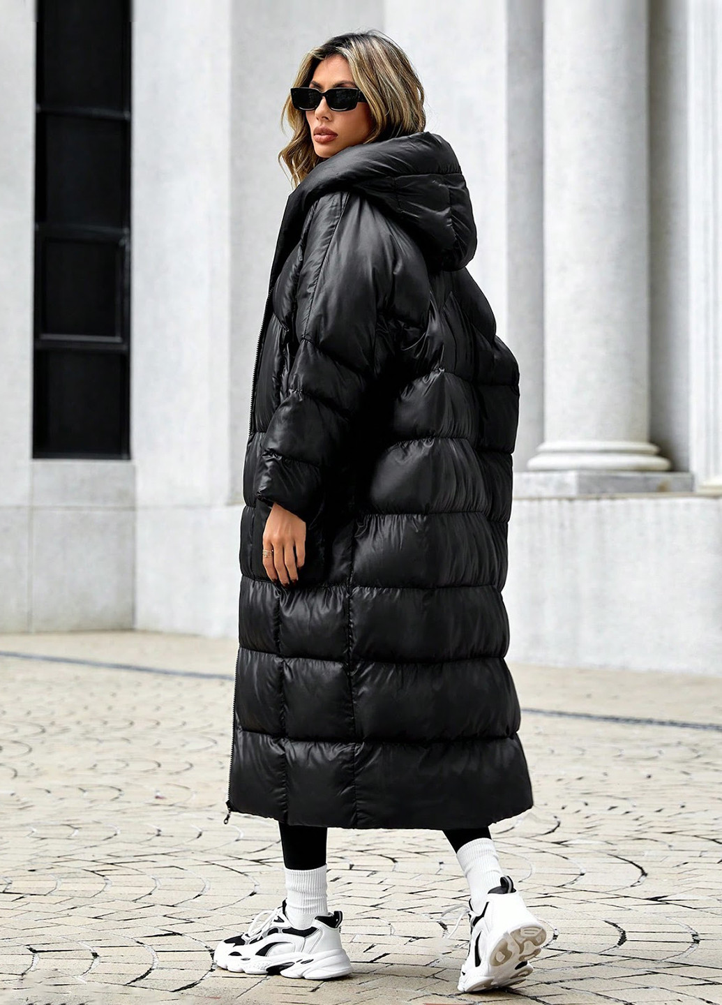 Чорна зимня куртка куртка-ковдра SHEIN