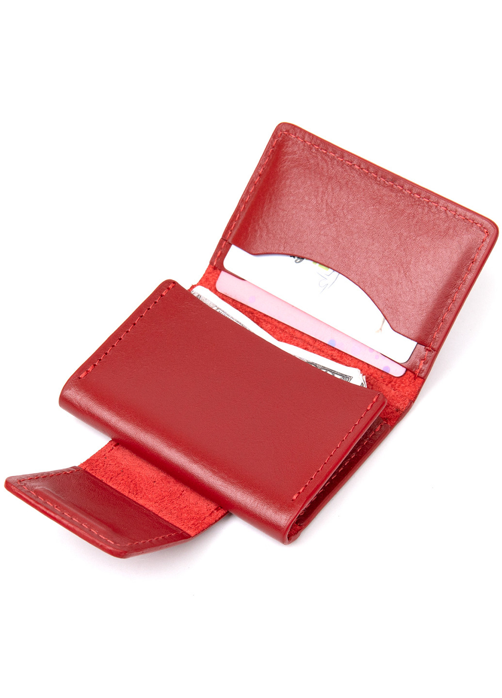 Жіноча шкіряна візитниця 7х10х1,5 см Grande Pelle (252413390)