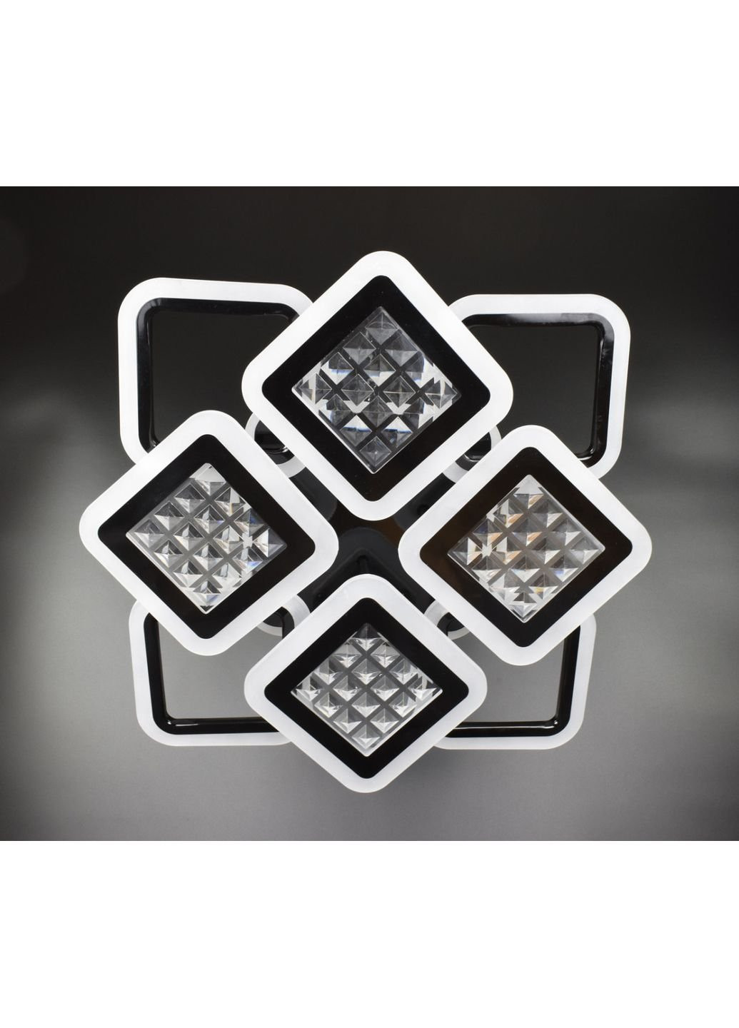 Люстра потолочная LED с пультом A2723/4+4S-RGB-bk-d Черный 11х54х62 см. Sunnysky (253628016)