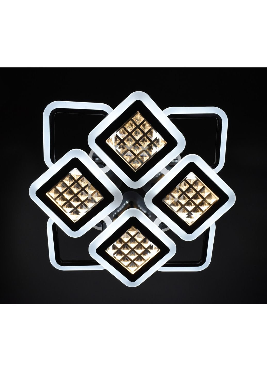 Люстра потолочная LED с пультом A2723/4+4S-RGB-bk-d Черный 11х54х62 см. Sunnysky (253628016)