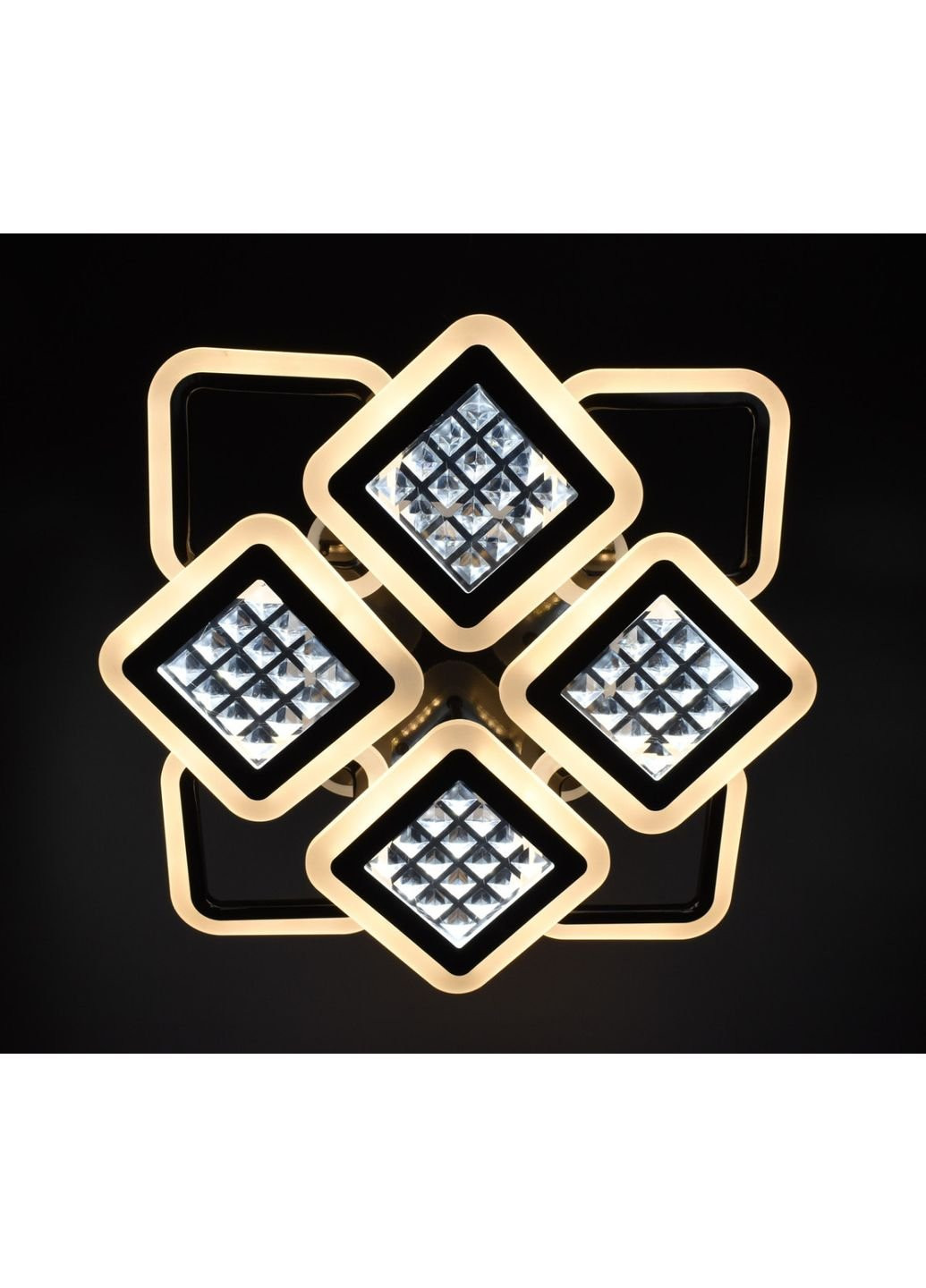 Люстра потолочная LED с пультом A2723/4+4S-RGB-bk-d Черный 11х54х62 см. Sunnysky (253628016)