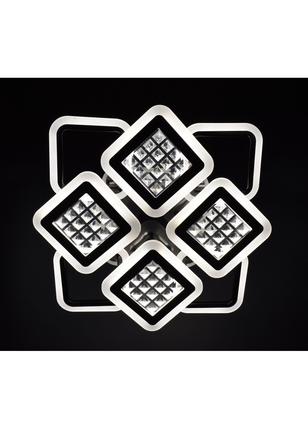 Люстра потолочная LED с пультом A2723/4+4S-RGB-bk-d Черный 11х54х62 см. Sunnysky (253628016)