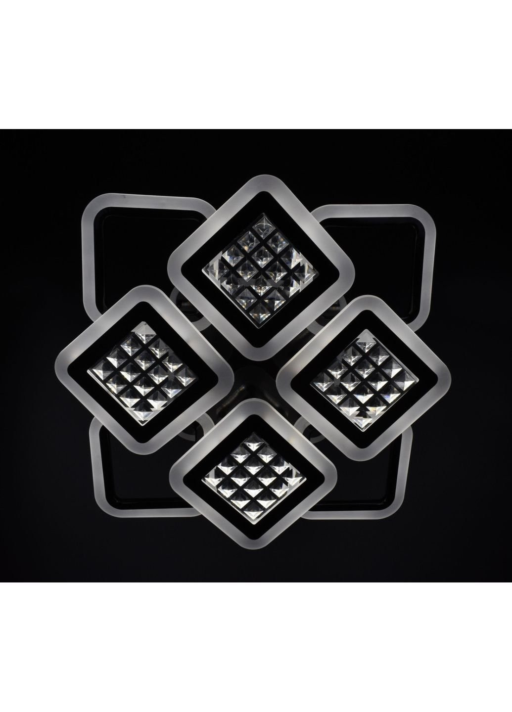 Люстра потолочная LED с пультом A2723/4+4S-RGB-bk-d Черный 11х54х62 см. Sunnysky (253628016)