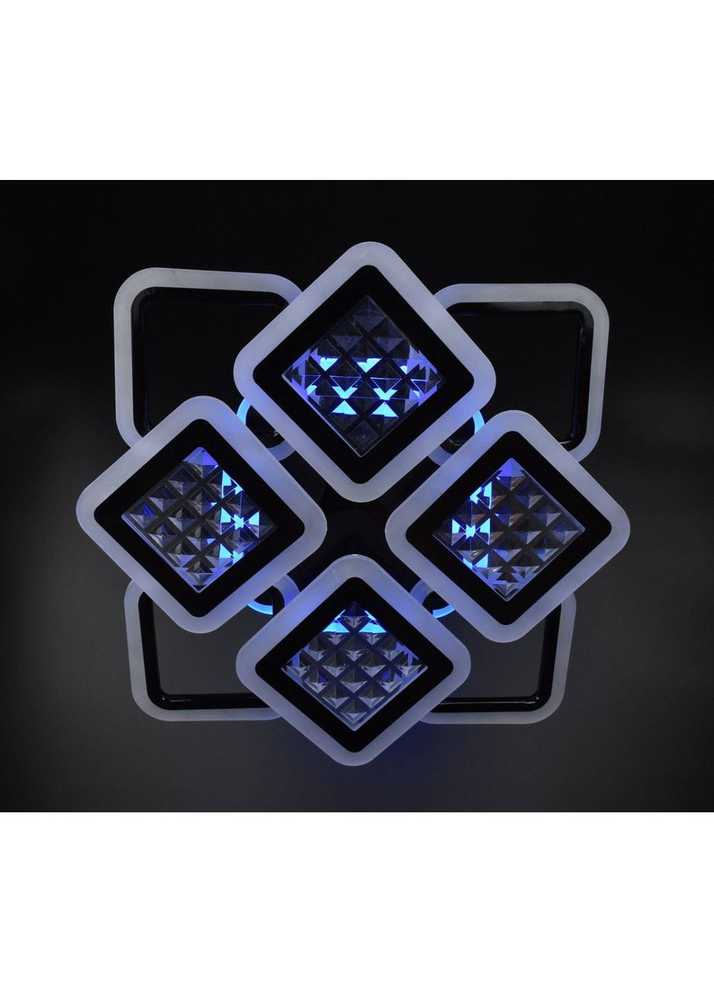 Люстра потолочная LED с пультом A2723/4+4S-RGB-bk-d Черный 11х54х62 см. Sunnysky (253628016)