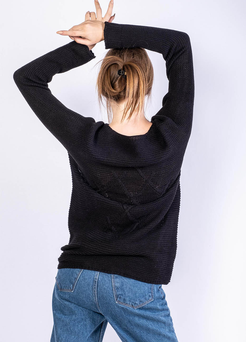 Черный демисезонный пуловер пуловер Time of Style