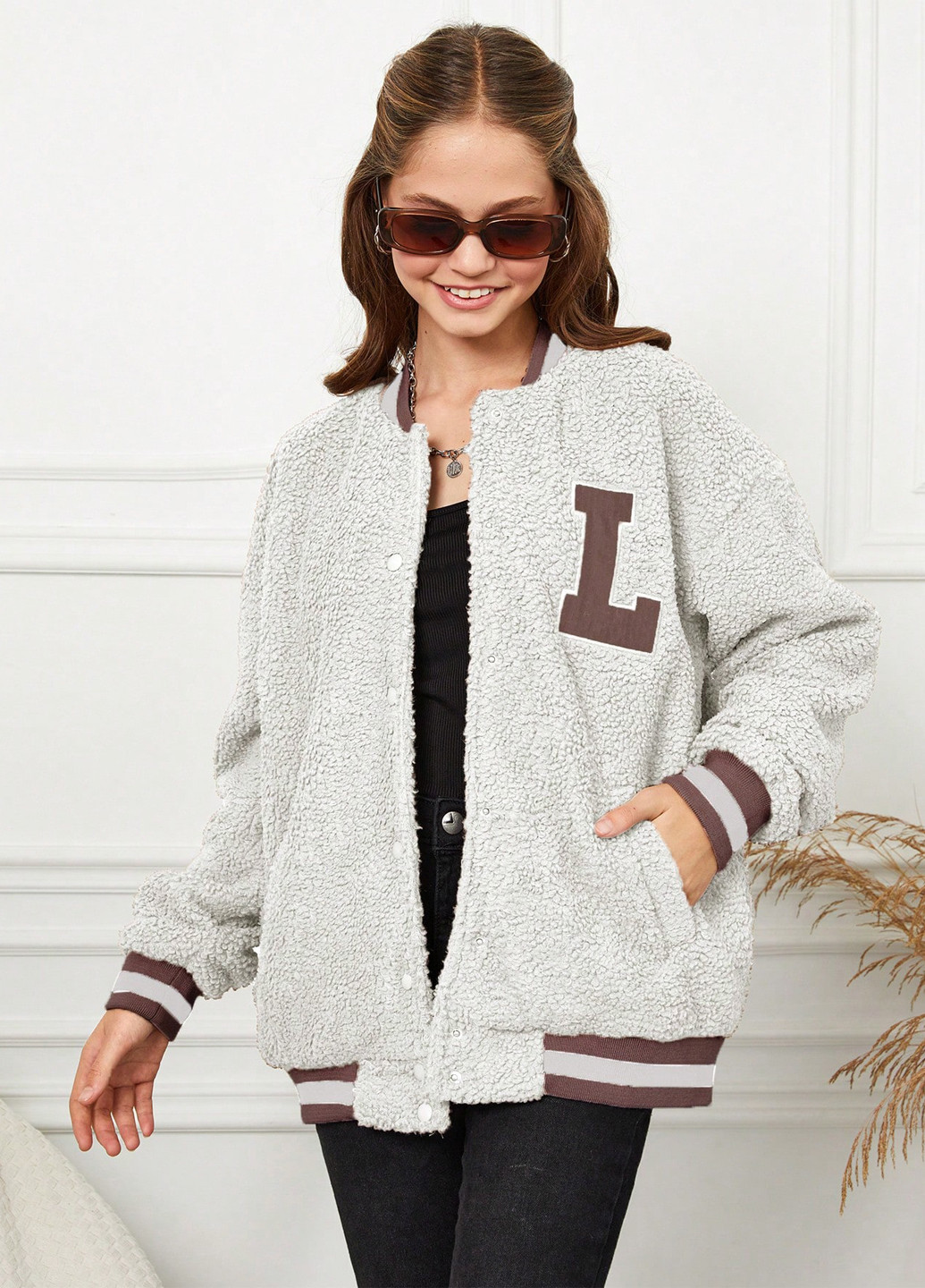 Бомбер SHEIN на кнопках (365437526)