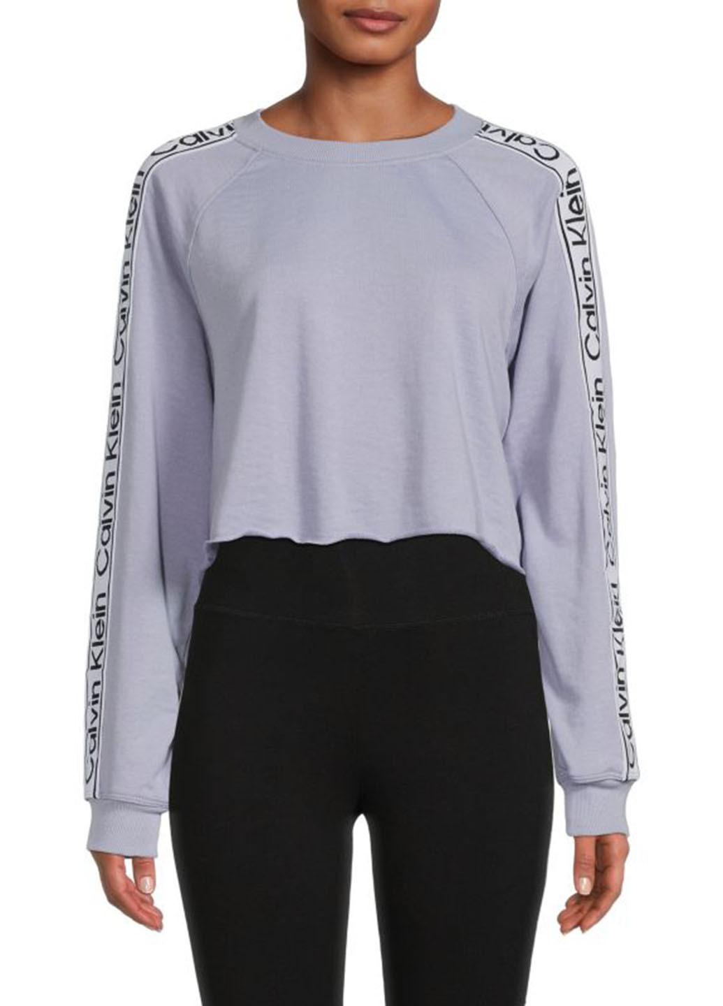 Голубой свитшот Calvin Klein надпись лампасы (265623037)