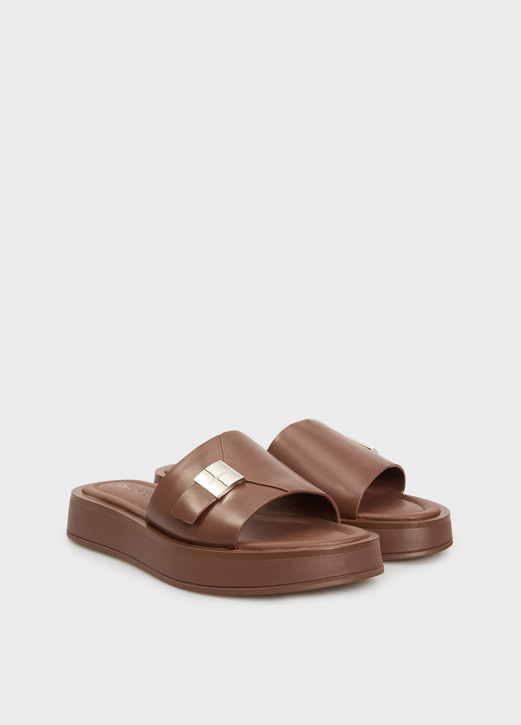 Коричневые шлепанцы Calvin Klein с логотипом