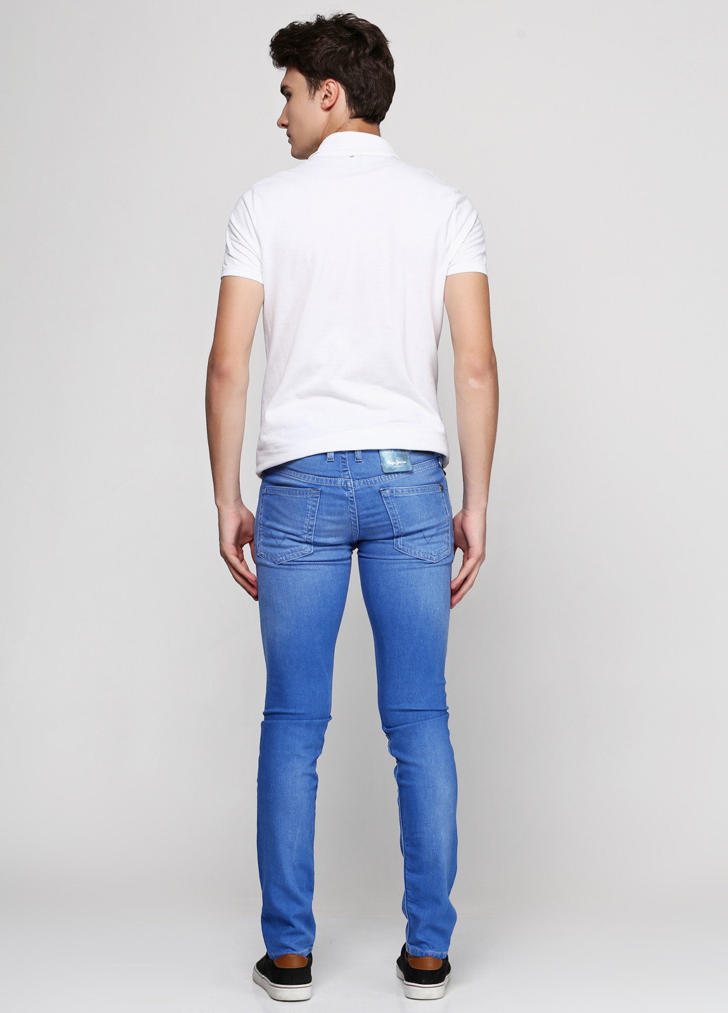 Темно-голубые демисезонные зауженные джинсы Pepe Jeans