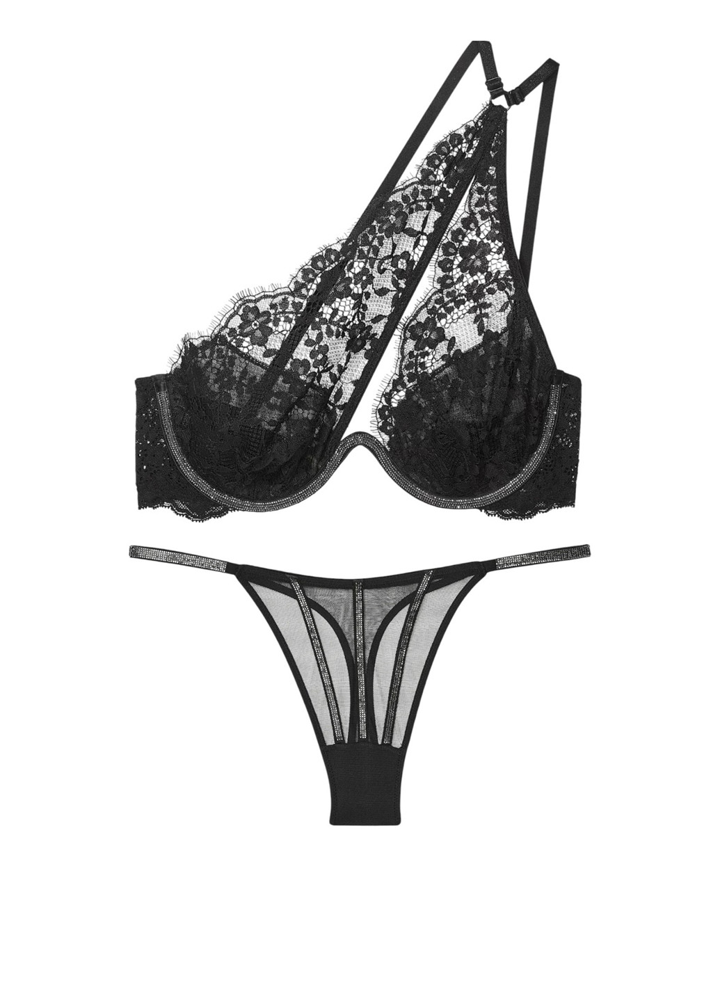 Чорний демісезонний комплект ( бюстгальтер, трусики) Victoria's Secret