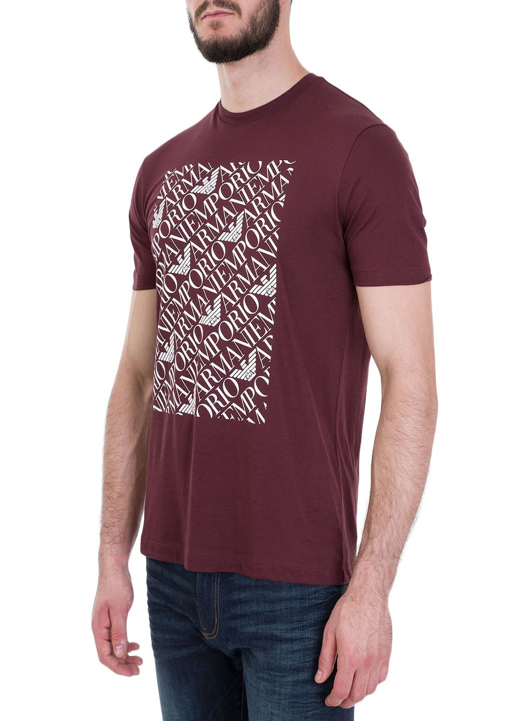 Бордовая футболка Emporio Armani