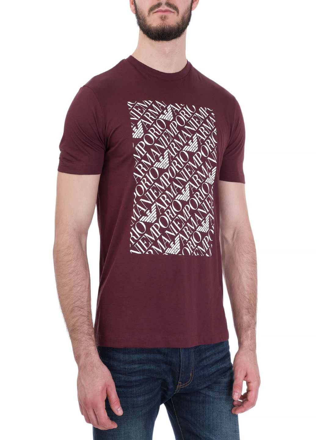 Бордовая футболка Emporio Armani