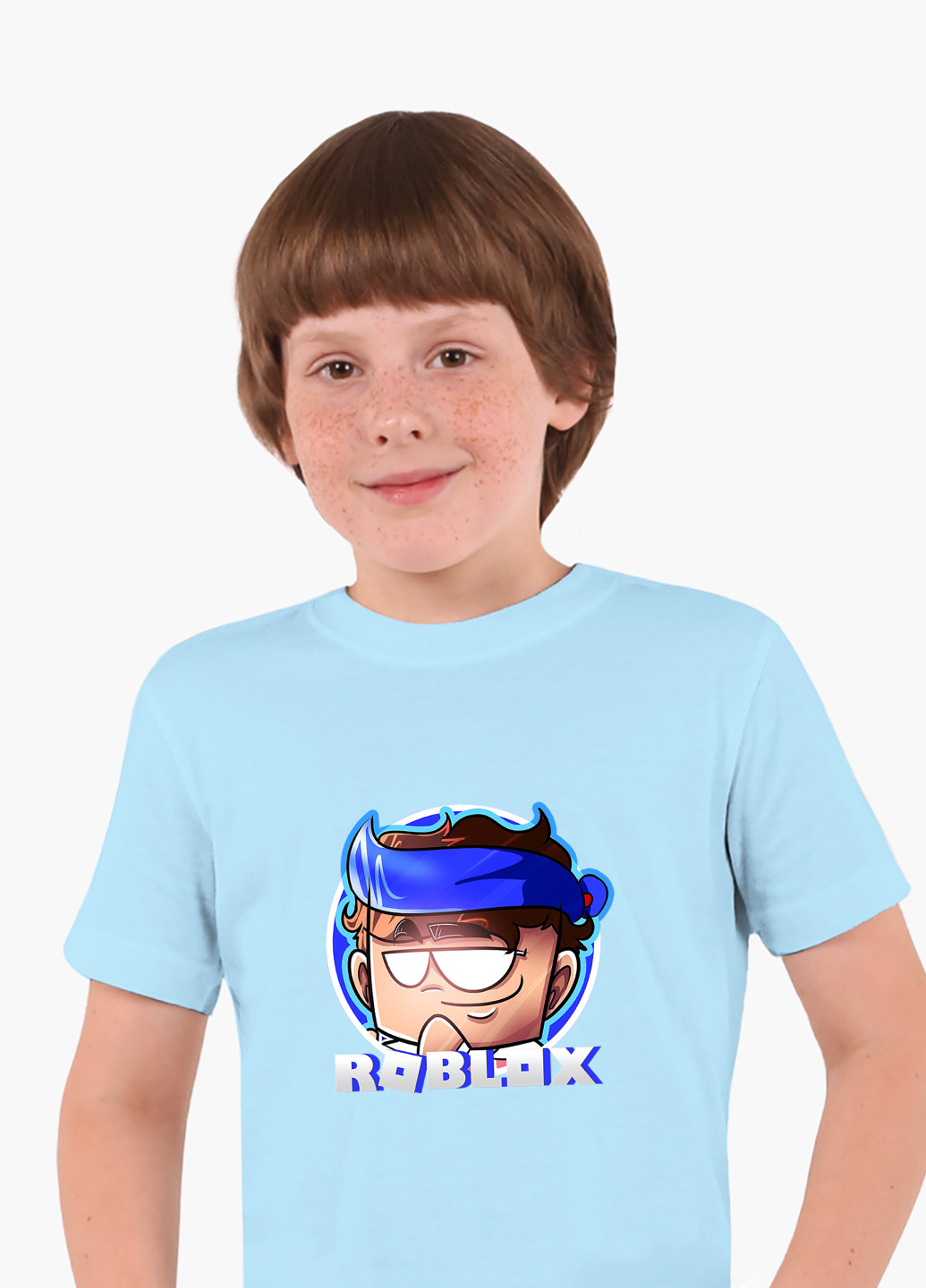 Голубая демисезонная футболка детская роблокс (roblox)(9224-1224) MobiPrint