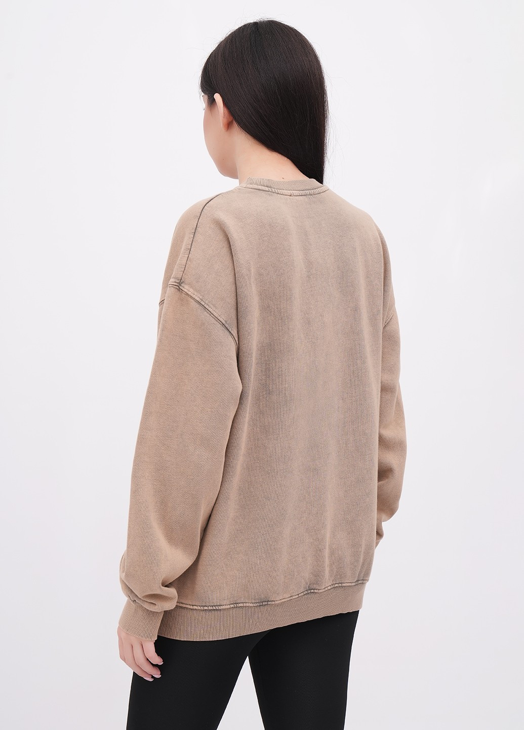 Бежевий світшот EQUILIBRI варенка вишивка, нашивки (341745087)