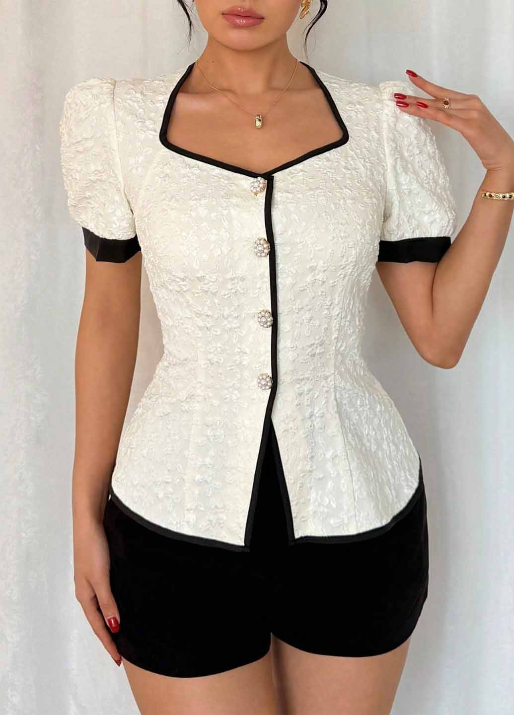 Кремовая блуза SHEIN