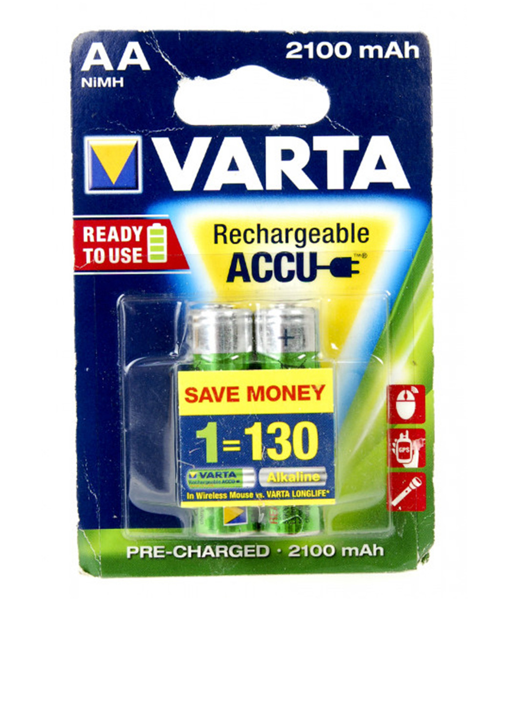 Батарейки аккумуляторные АА, 2100 MAh Varta (186425525)