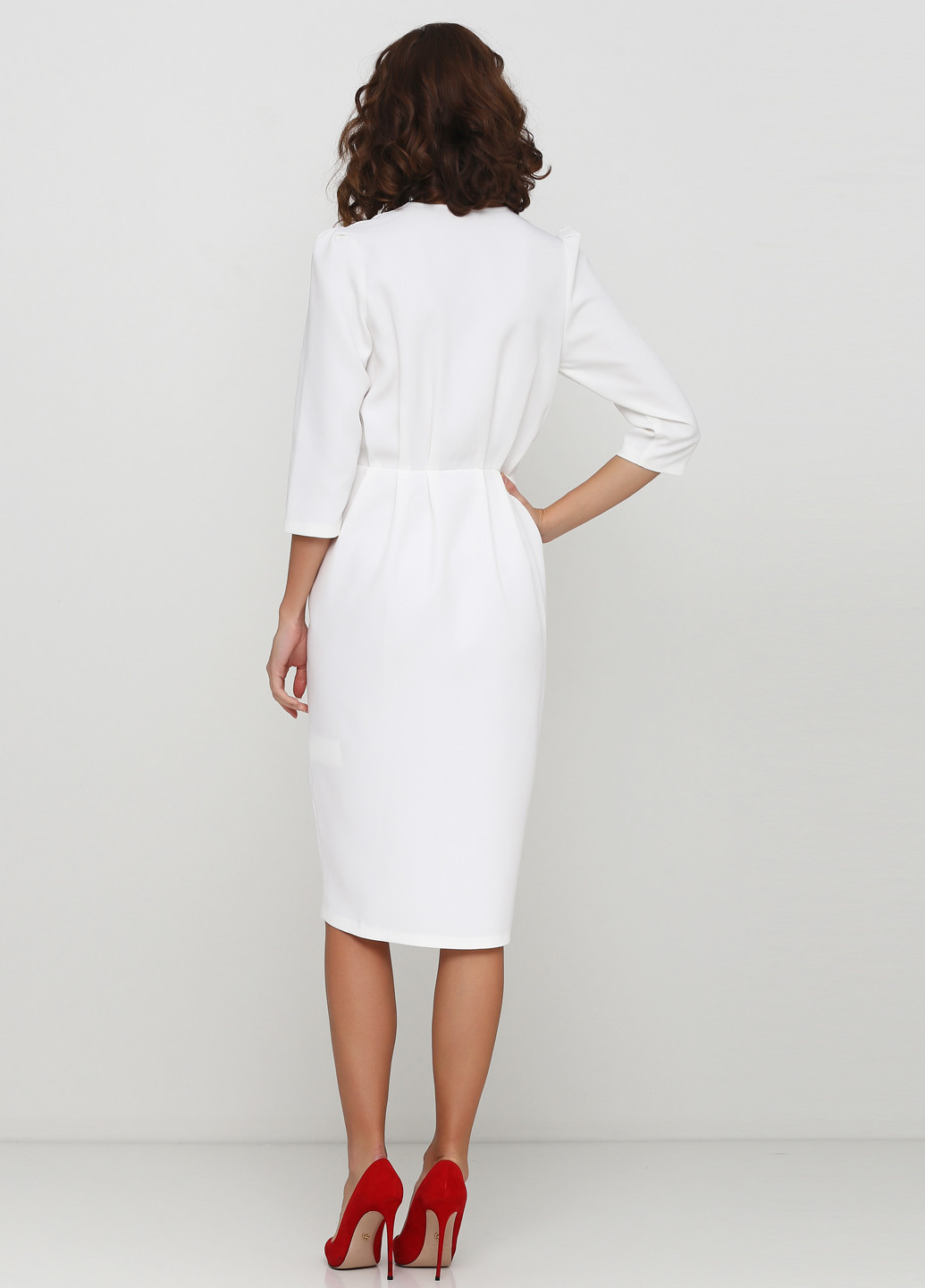 Білий кежуал плаття, сукня на запах NUMERO 28 однотонна