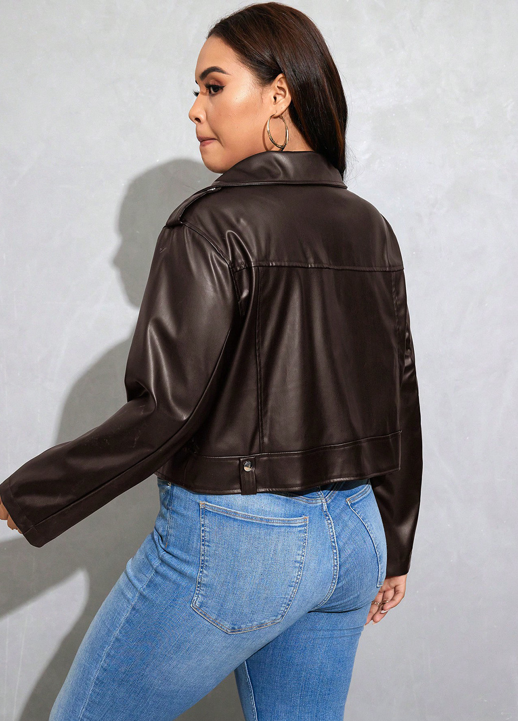 Коричнева демісезонна куртка косуха SHEIN