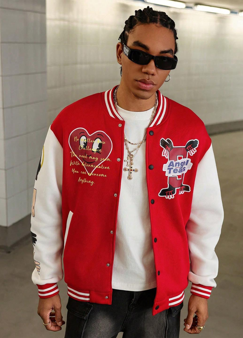 Бомбер SHEIN бейсбольний на кнопках (346914815)