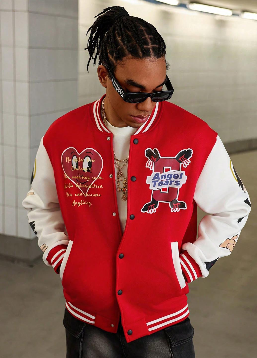 Бомбер SHEIN бейсбольний на кнопках (346914815)