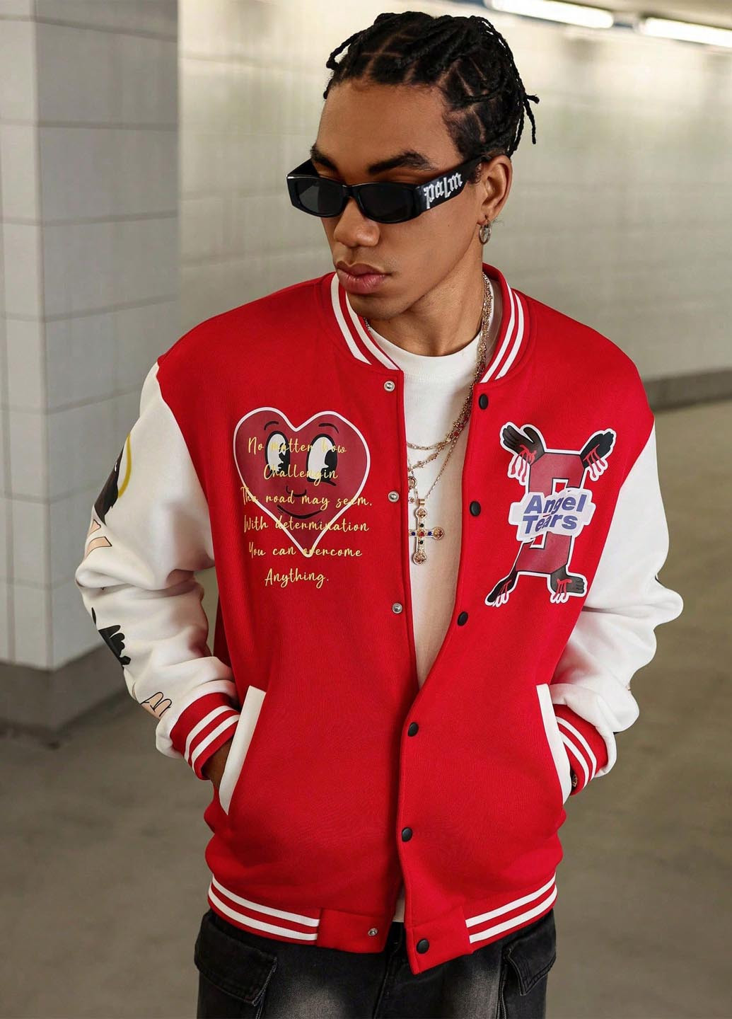 Бомбер SHEIN бейсбольний на кнопках (346914815)