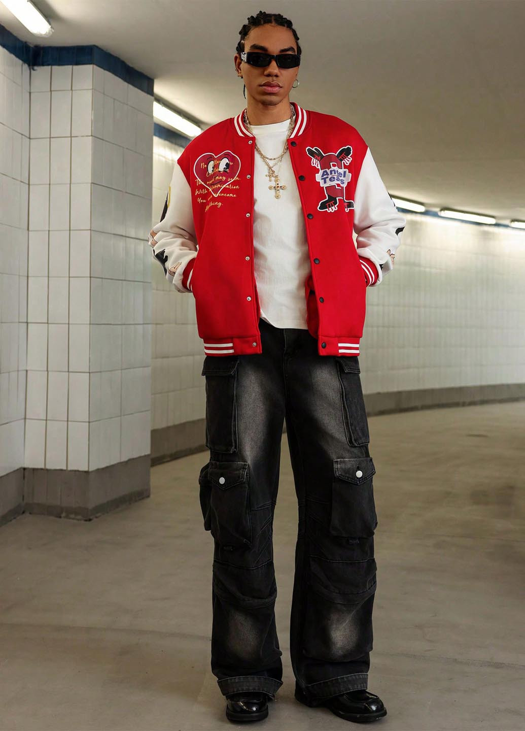 Бомбер SHEIN бейсбольний на кнопках (346914815)