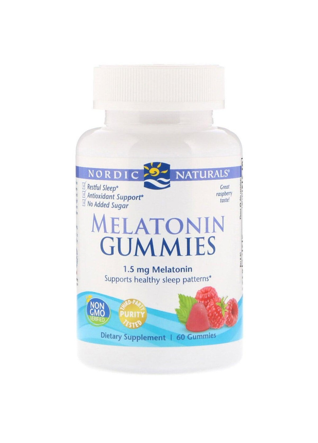 Мелатонін Melatonin Gummies Raspberry 1.5 mg (60 жуйок) нордик нейчерал Nordic Naturals (255409266)
