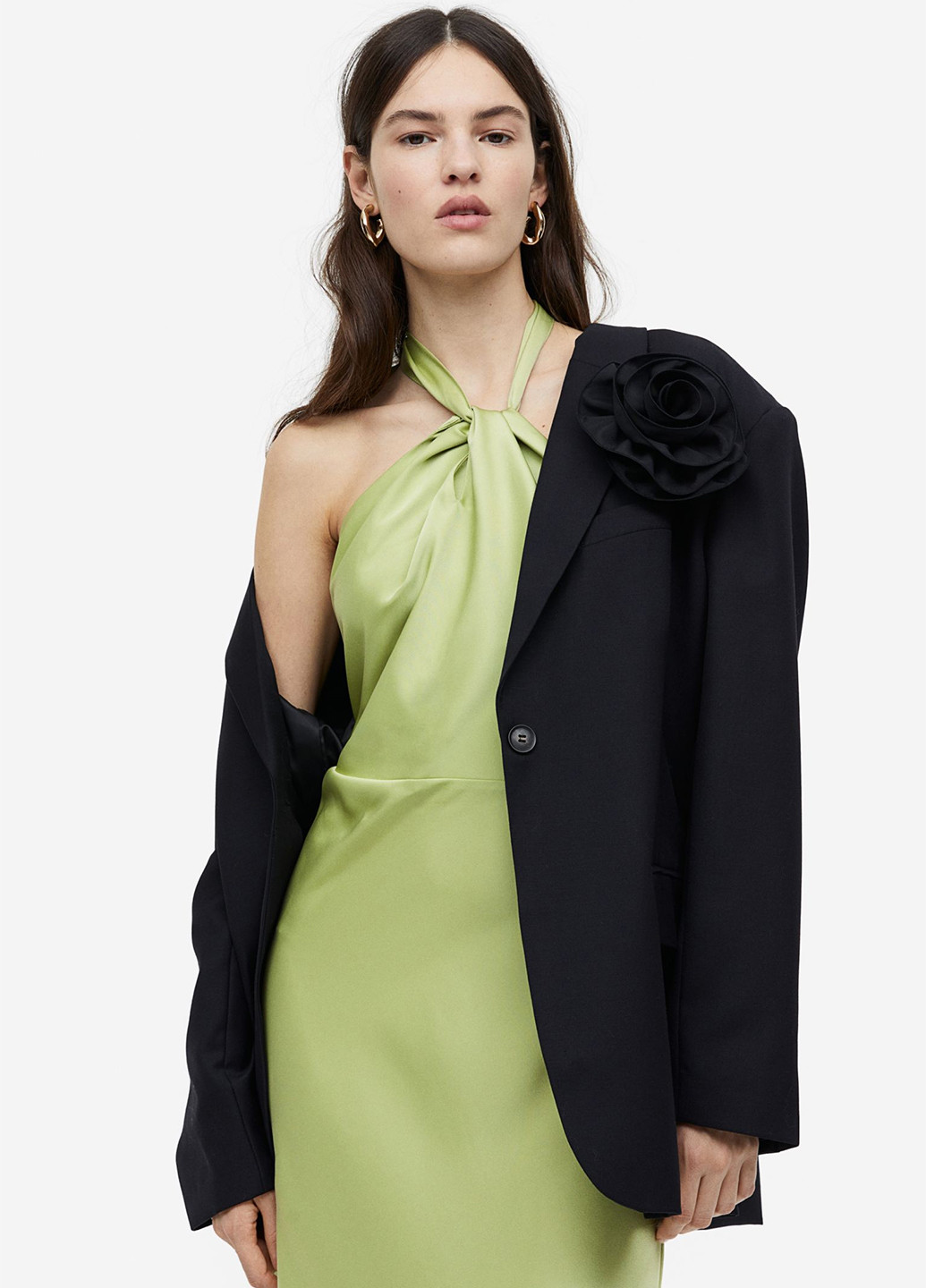 Зелена кежуал сукня з відкритою спиною H&M однотонна
