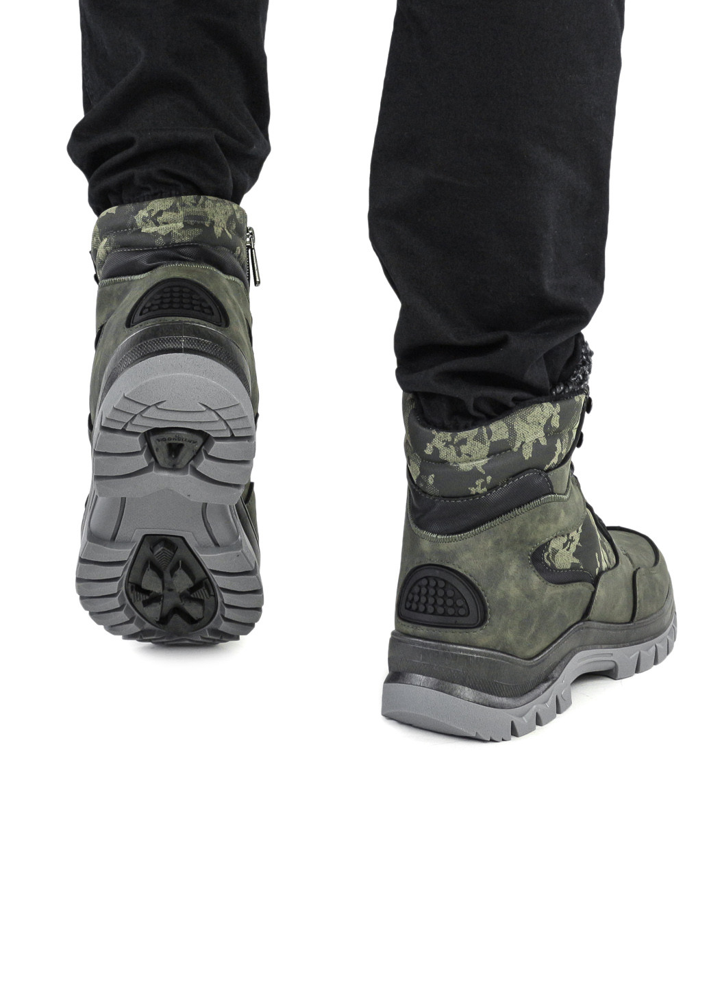 Хаки зимние ботинки зимние мужские на молнии высокие хаки (1476590542) Dago Style