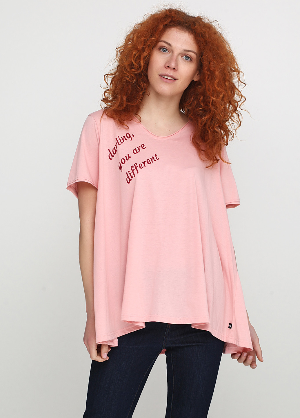 Розовая летняя футболка Adia Fashion