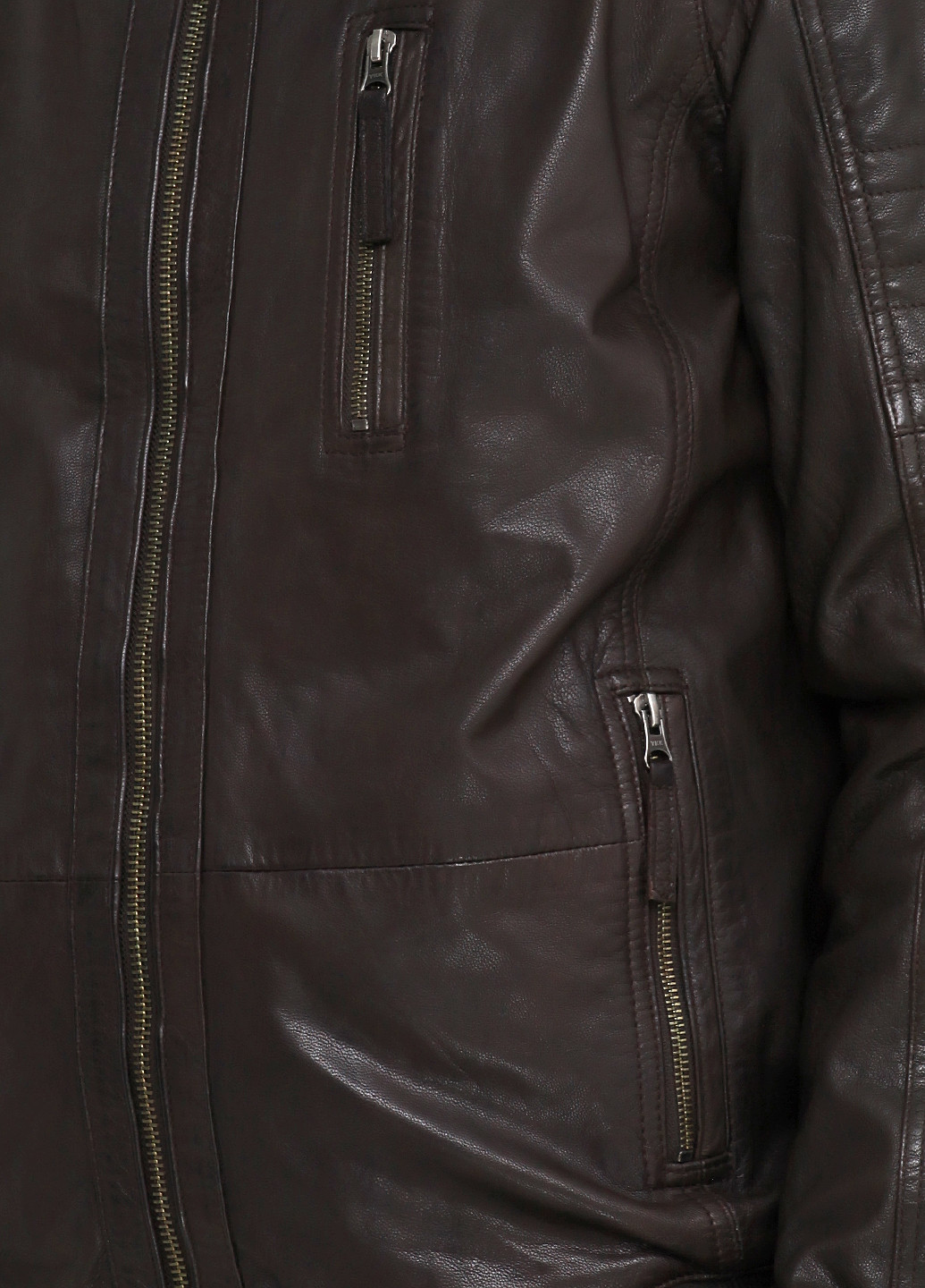 Темно-коричнева демісезонна куртка шкіряна Mustang