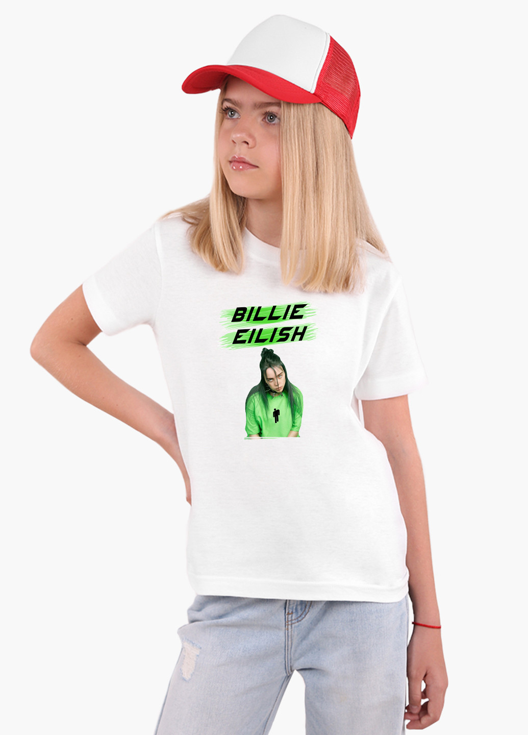 Біла демісезонна футболка дитяча билли айлиш (billie eilish) білий (9224-1207) 164 см MobiPrint