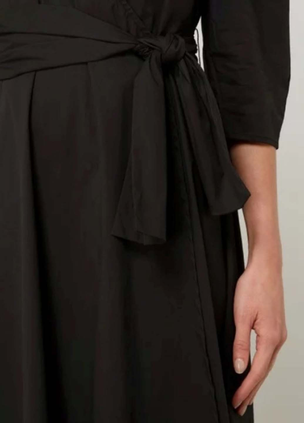 Черное кэжуал платье клеш Edited однотонное