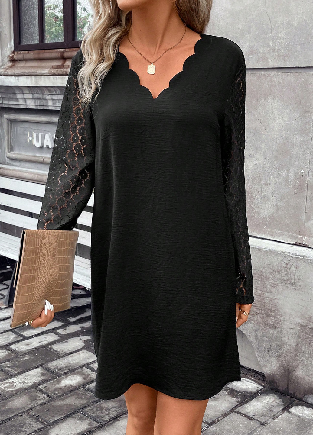 Чорна кежуал сукня а-силует SHEIN однотонна